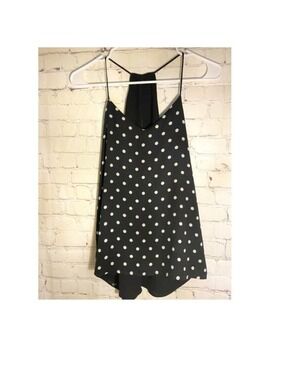 Express Black & White Sleeveless Polka Dot Top XS NWOT